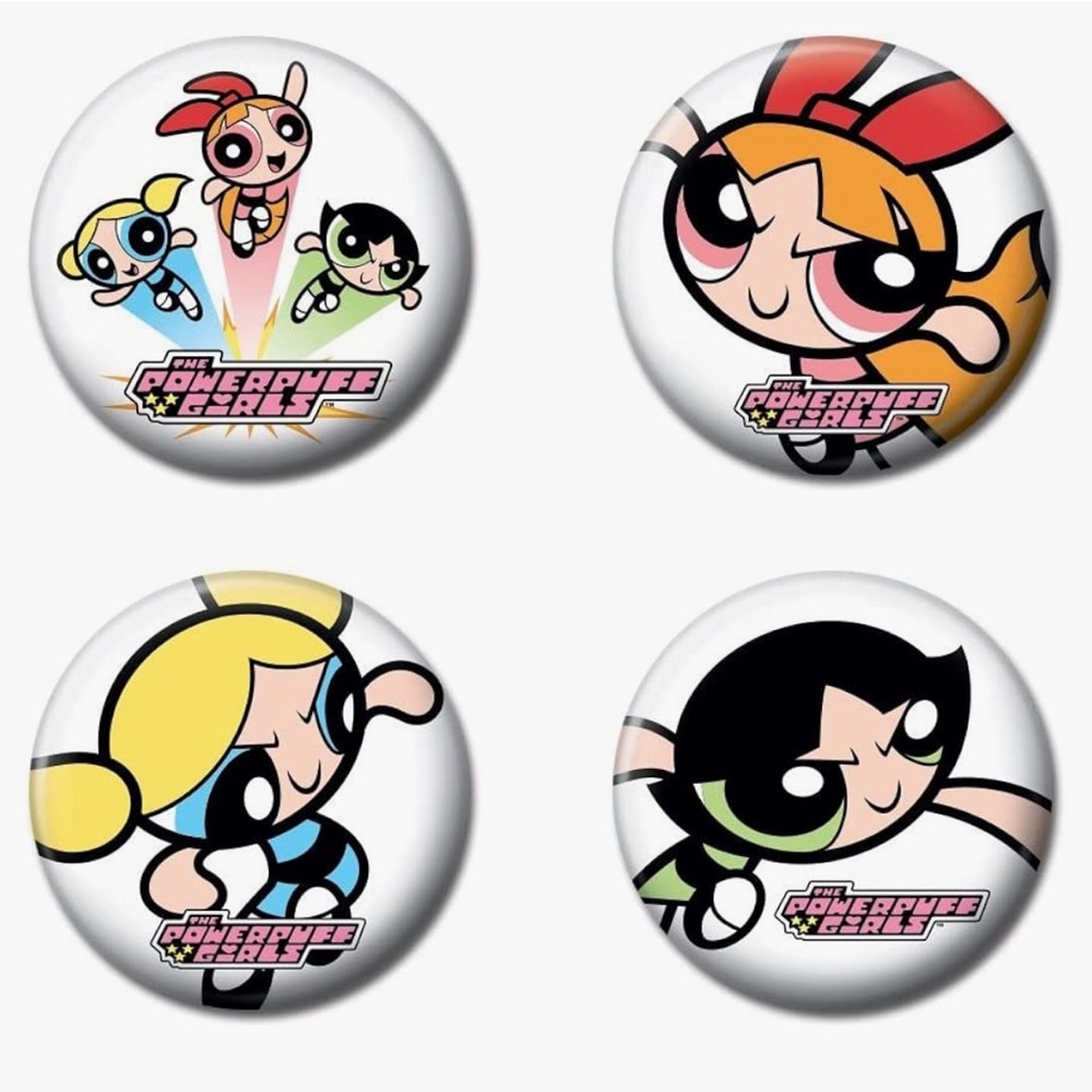 Powderpuff Girls 4pc Button Set- NEW